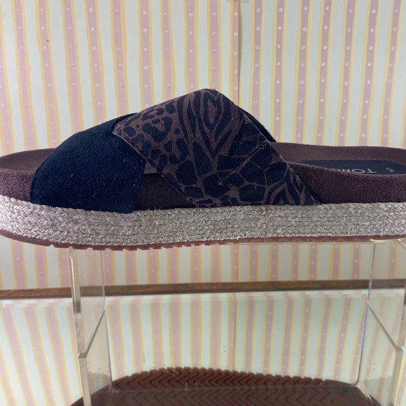 Toms Black and Brown Patterned Wedges - Picture 5 of 14